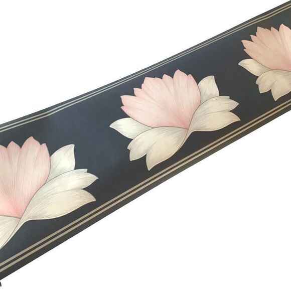 Vintage Lotus Flower Wallpaper Border - Picture 1 of 3